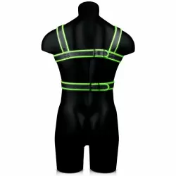 Светящаяся портупея из экокожи Body Harness - Glow in the Dark (L/XL)
