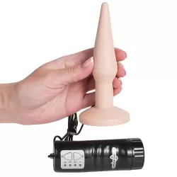 Анальная пробка Pure Butt Plug Small c вибрацией – телесная