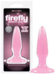 Миниатюрная анальная пробка Firefly Pleasure Plug - Mini светящаяся в темноте – розовый