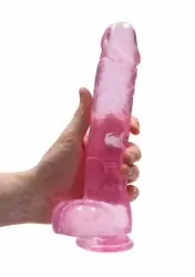 Фалоимитатор из эластомера 25 см. Realistic Dildo With Balls (розовый)