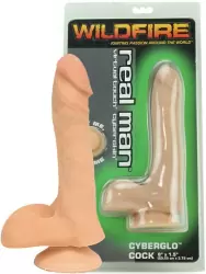 Фаллоимитатор светящийся CiberGlo 8 на присоске – телесный