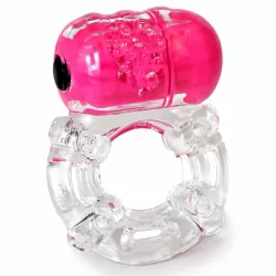 Прозрачное эрекционное кольцо ColorPop Big O с цветным виброэлементом