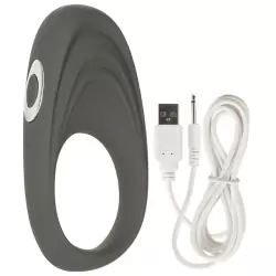 Эрекционное кольцо Embrace Pleasure Ring перезаряжаемое – серое