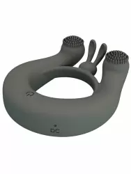 Перезаряжаемое эрекционное виброкольцо Baile Dahlia, двойной мотор, 12 режимов, силикон