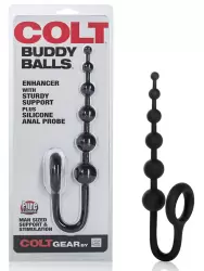 Анальная цепочка Colt Buddy Balls с эрекционным кольцом – черная