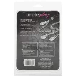 Зажимы на соски Chain Jewelry - Crystal на цепочке с подвесками – прозрачный