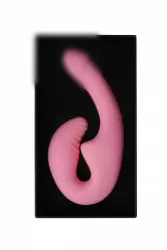 Безремневой анатомический страпон с функцией двойного дилдо нежно-розовыйй