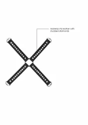 Фиксатор для БДСМ-игр из искусственной кожи Diamond Studded Hogtie  - Black