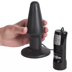 Анальная пробка Pure Butt Plug Large c вибрацией – черная
