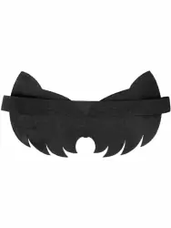 Маска на глаза Pecado BDSM, с ушками кошки, закрытая, натуральная кожа, чёрная
