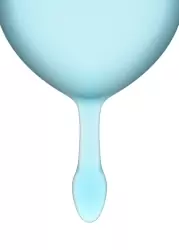 Набор менструальных чаш Satisfyer Feel good Menstrual Cup, 15 и 20 мл, силикон, голубой