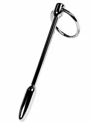 Уретральный плаг с кольцом в основании TOYFA Metal Пуля – серебристый