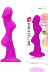 Рельефная анально-вагинальная елочка Booty Passion на присоске – розовый