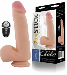 Реалистичный фаллоимитатор с вибрацией TOYFA RealStick Elite Remote 18 см - телесный