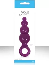 Анальная пробка с кольцом Jolie Ripples Medium – фиолетовая