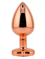 Алюминиевая анальная пробка Kanikule Pink Heart с розовым кристаллом в форме сердца, 8,4 см х 4 см, розовое золото, Large