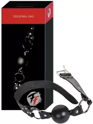 Кляп-шар Solid Ball Gag кожаный – черный	
