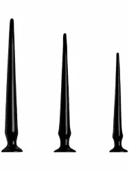 Набор больших анальных стимуляторов Hosed, 3 размера, ПВХ, черный