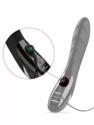 Фактурный вибратор Mystim Sizzling Simon, с электростимуляцией, 27 см, черный