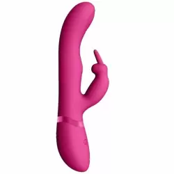 Изогнутый вибратор-кролик May - Pulse-Wave & C-spot & G-Spot Rabbit , 22 см, 10 скоростей, силикон, розовый