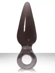 Анальная пробка малая с кольцом Jolie Pleasures - Charcoal