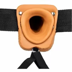 Мощный вибрострапон-фаллопротез Shots toys, с проводным пультом, 23 см, ПВХ , телесный