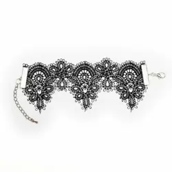 Черный кружевной браслет ручной работы Dolce Piccante Delicati pizzi - S/M