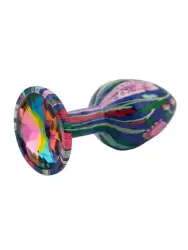 Анальная пробка Kanikule, с ограничителем в форме кристалла, размер S, бирюзовая