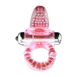 Эрекционное виброкольцо Sweet Vibration Ring с язычком – розовый