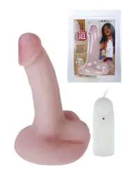 Реалистичный вибратор на широкой подошве-присоске Arbitrariness – телесный