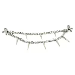 Зажимы на соски Rock Hard Nipple Clamps с двойной цепочкой - серебристый