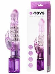 Вибратор с ротацией и клиторальным стимулятором кротиком TOYFA A-Toys – фиолетовый