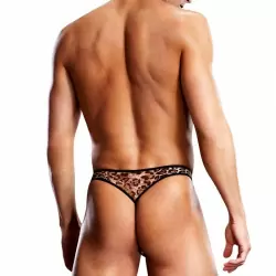 Мужские сетчатые G-стринги BlueLine леопардовые – L/XL