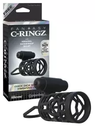 Эрекционная сетка с вибрацией Thick Dick Silicone Vibrating Cage – черный