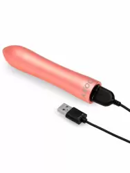 Футуристичная вибропуля Doxy Bullet серебряная, 7 режимов, 12 см, алюминий, розовый