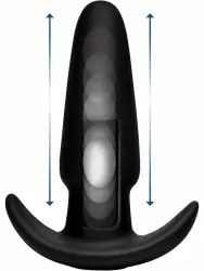 Анальная пробка Kinetic Thumping, гладкая с функцией толчков, 13,3 см, 4 режима, черный