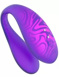 Парный вибратор Amovibe TWIN+ Purple, 8 см, 4 режима, управление через приложение, силикон, фиолетовый