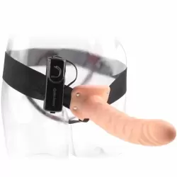 Полый вибрострапон Fetish Fantasy Series 8 Vibrating Hollow Strap-On - Flesh