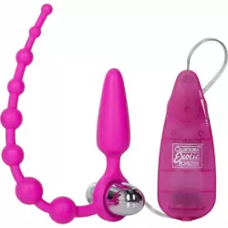Анальная пробка-цепочка с вибрацией Booty Double Dare – розовый