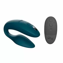 Вибратор для пар We-Vibe Sync 2, с пультом Д/У, 7 см, зеленый вельвет