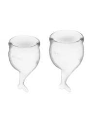 Набор менструальных чаш Satisfyer Feel secure Menstrual Cup, 15 и 20 мл, силикон, прозрачный