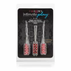 Эротические клипсы Calexotics Intimate Play Nipple and Clitoral Non-Piercing Body Jewelry – красный