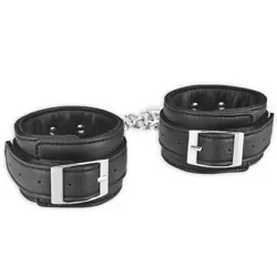 Унисекс поножи с цепями Unisex Leatherette Ankle Cuffs – черный
