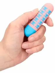 Вибропуля Shots Toys Bone to be Wild, 10 скоростей, розовая с голубым