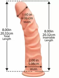 Реалистичный фаллоимитатор Doc Johnson The D™ - Ragin’ D 8, 20 см, диаметр 5 см, телесный