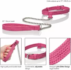 Ошейник с поводком Tickle Me Pink