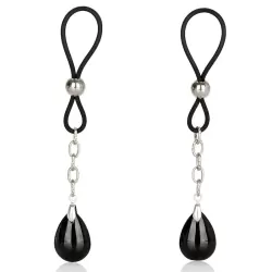 Зажимы на соски Non-Piercing Nipple Jewelry - Onyx с подвесками – черный