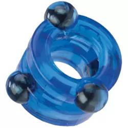 Двойное эрекционное кольцо с магнитами Magnetic Power Rings - синий