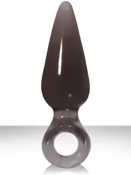 Анальная пробка большая с кольцом Jolie Pleasures - Charcoal