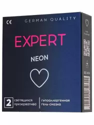 Оригинальные презервативы EXPERT Neon, светящиеся, 18 см, 2 шт. в уп.